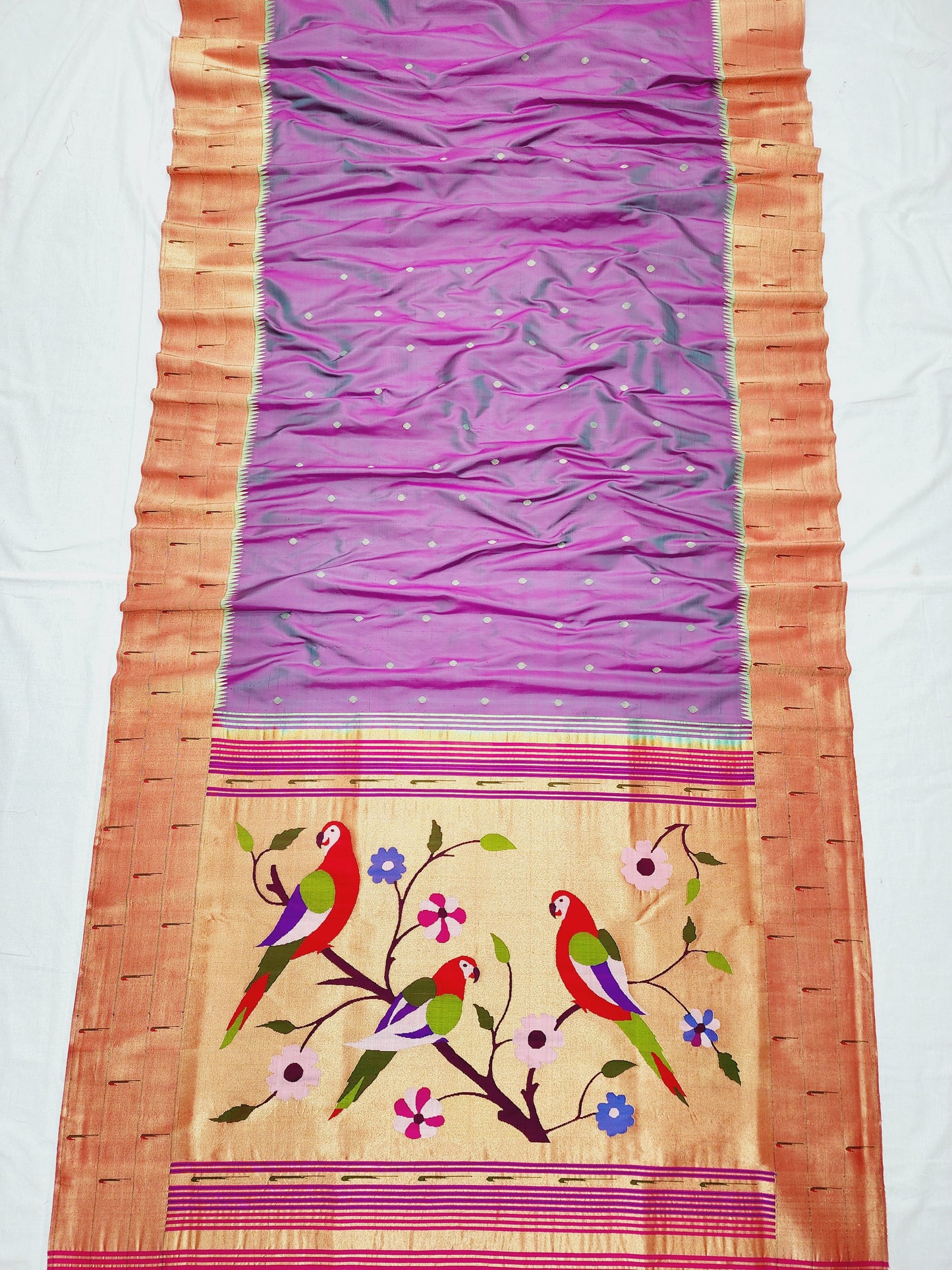 Triple Muniya Brocade Paithani