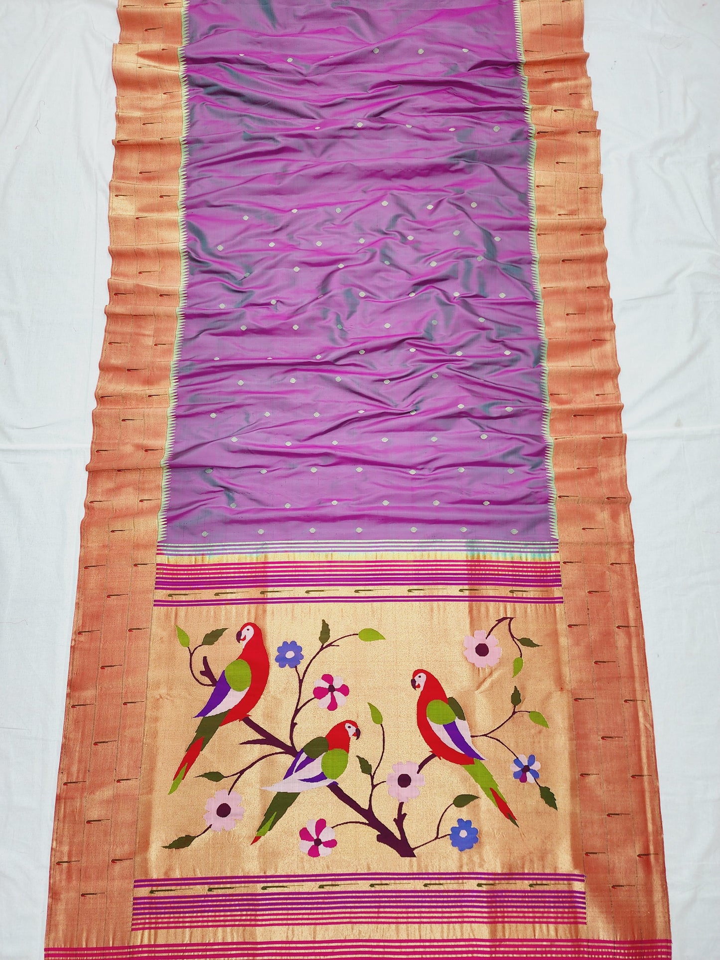 Triple Muniya Brocade Paithani