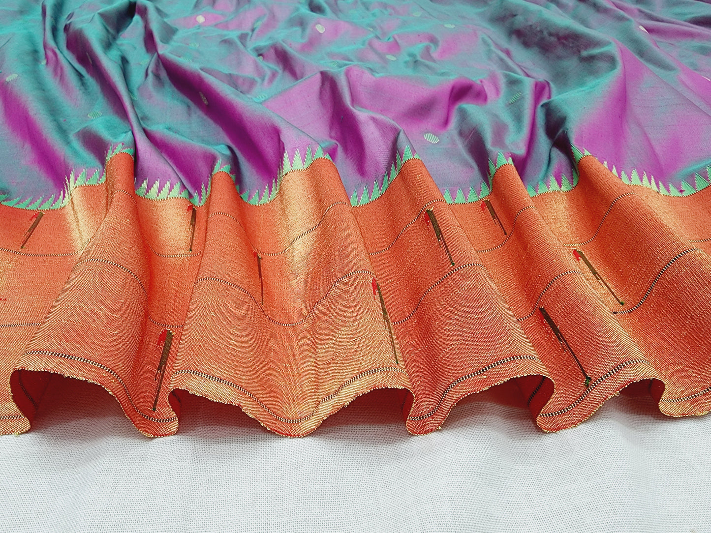 Triple Muniya Brocade Paithani