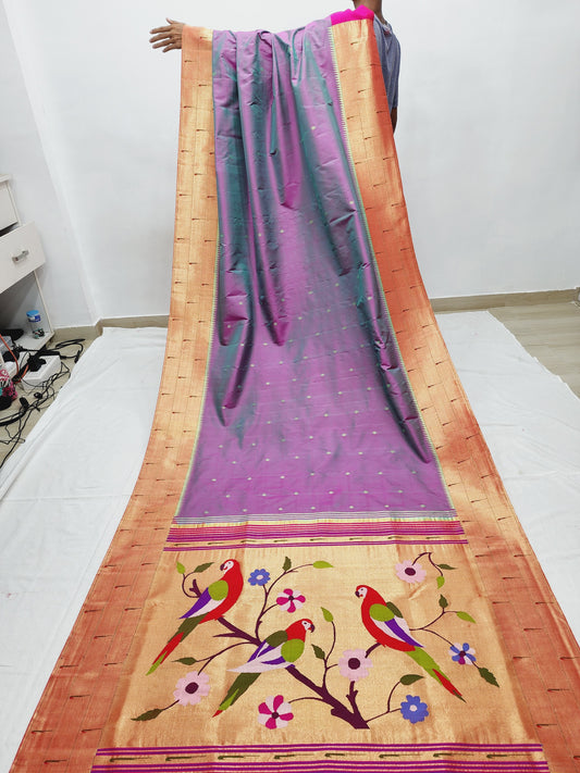 Triple Muniya Brocade Paithani