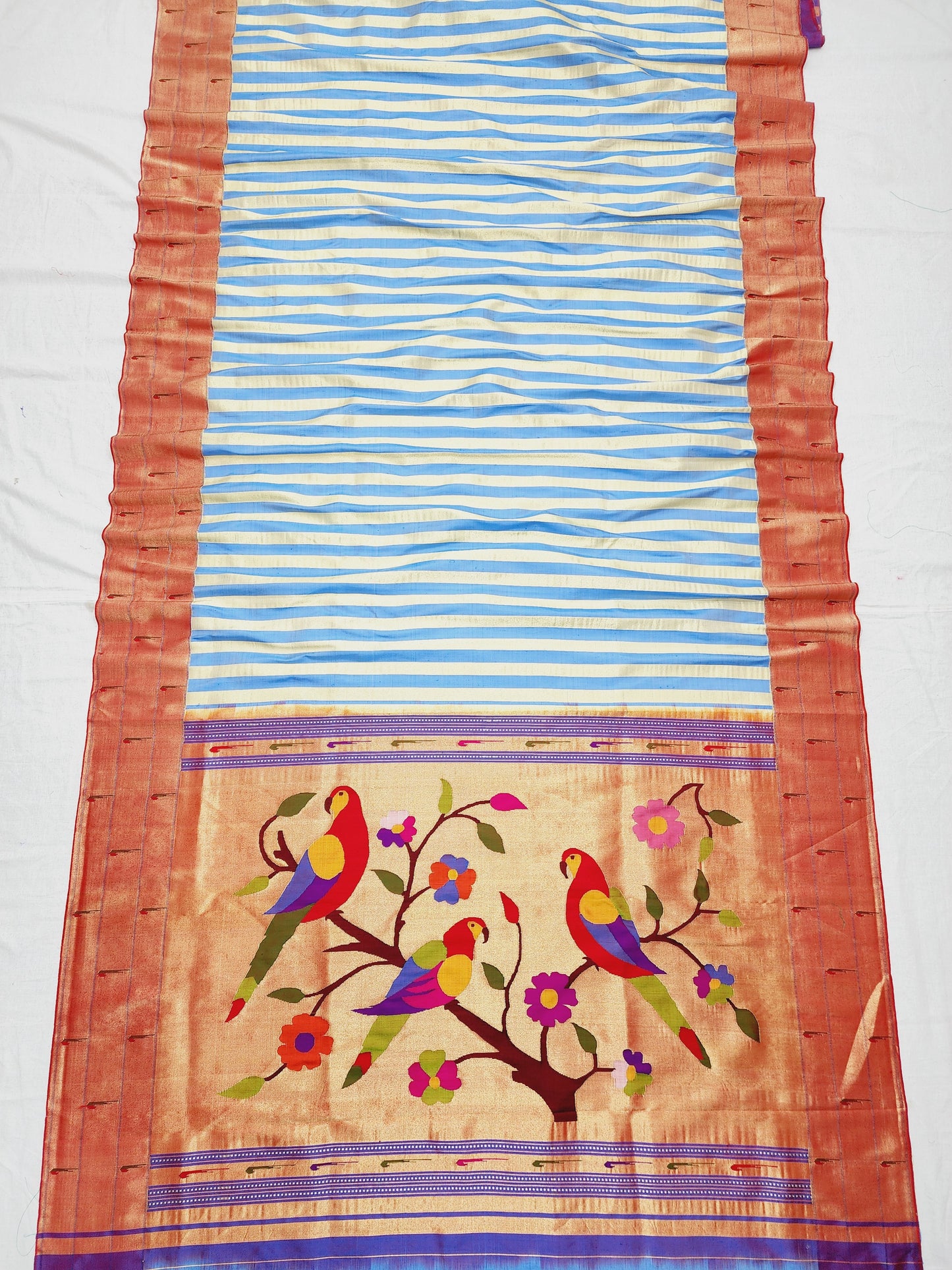 Triple Muniya Brocade Paithani