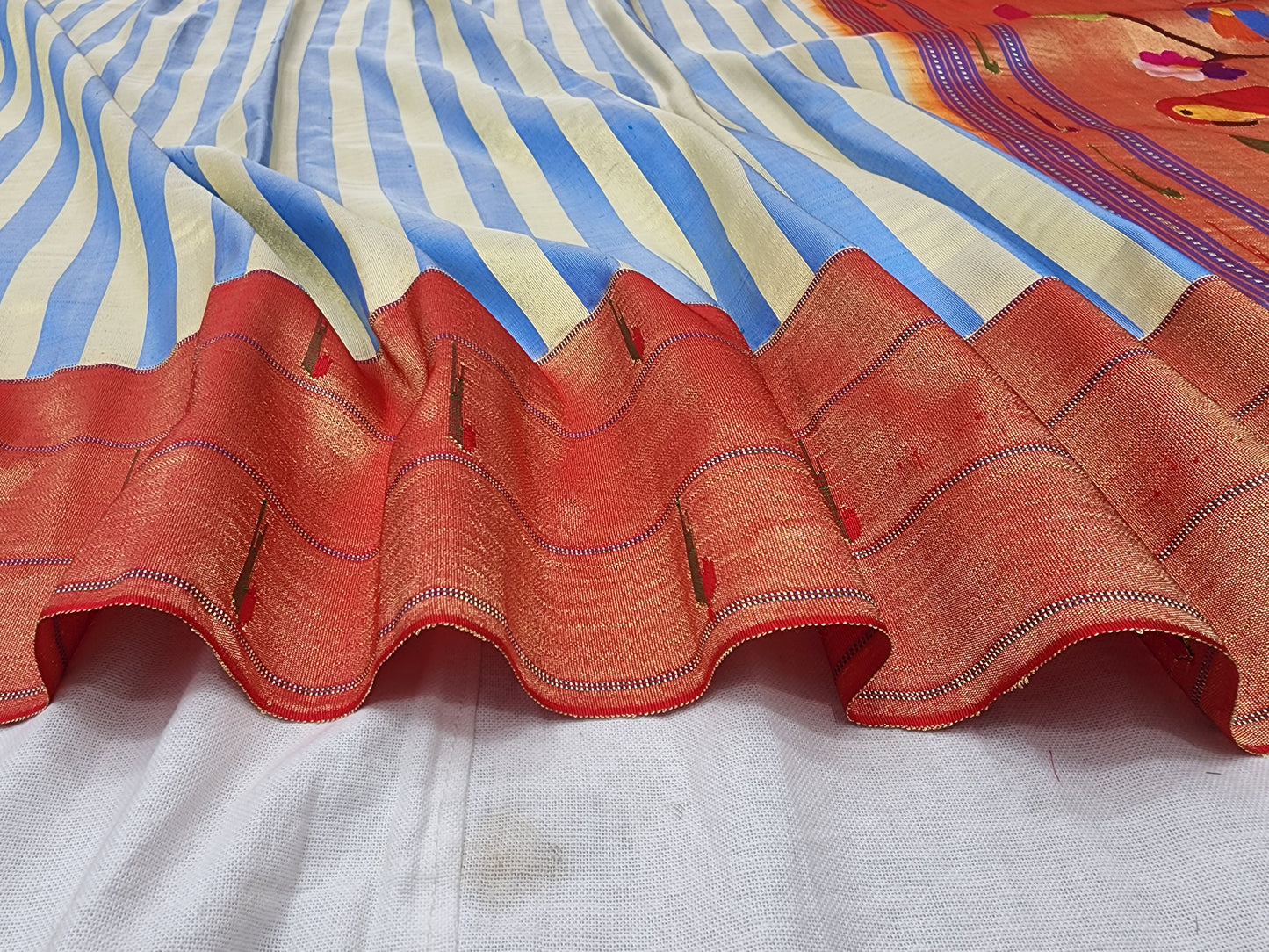 Triple Muniya Brocade Paithani