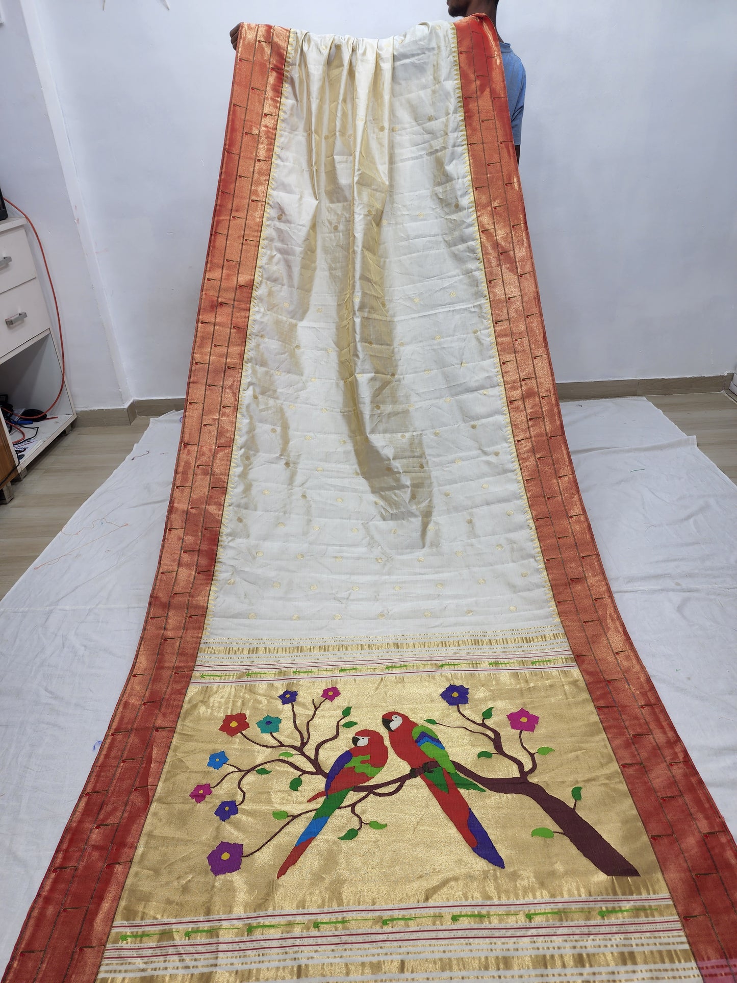 Triple Muniya Brocade Paithani