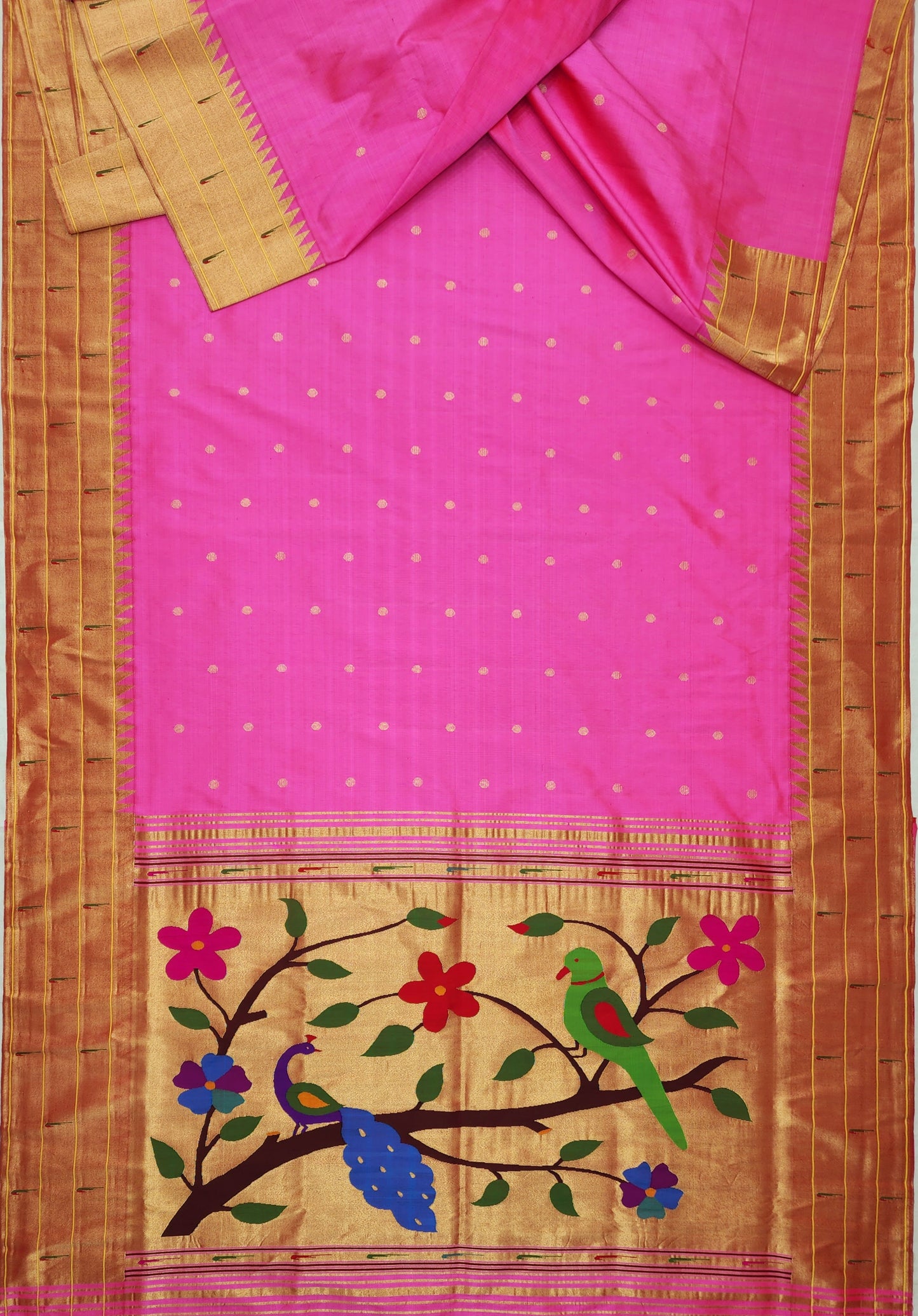 Triple Muniya Brocade Paithani