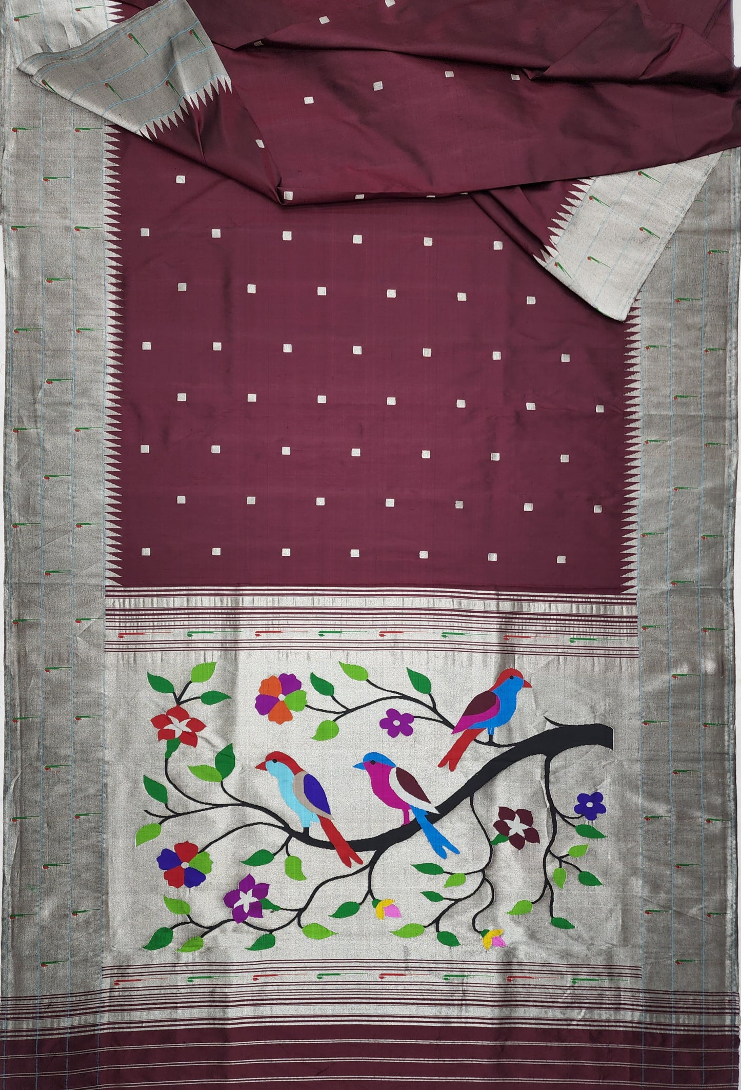 Triple Muniya Brocade Paithani