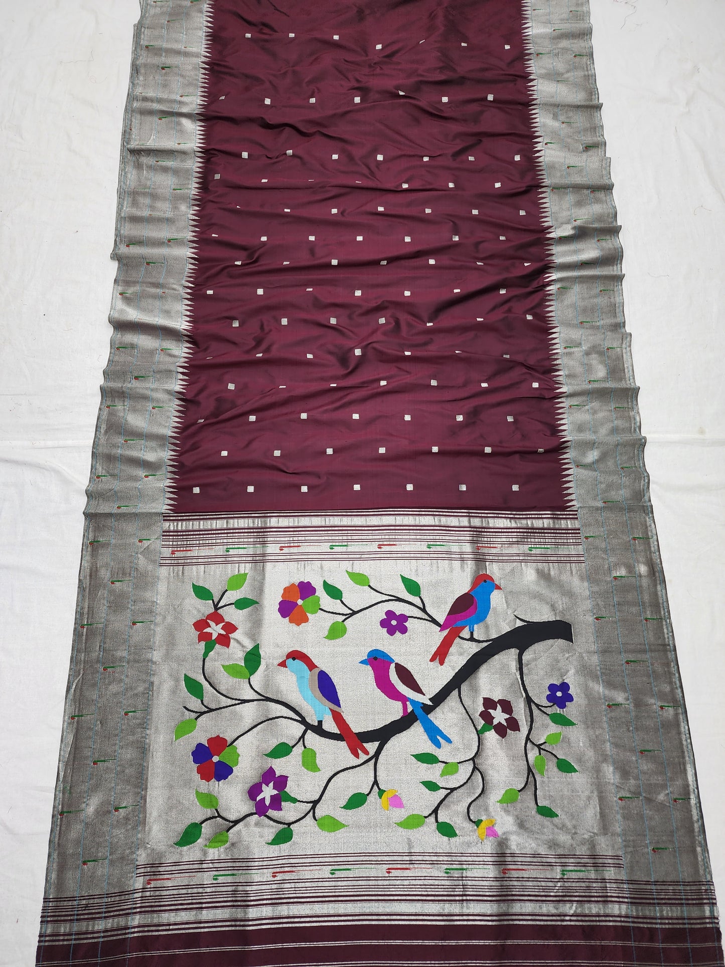 Triple Muniya Brocade Paithani