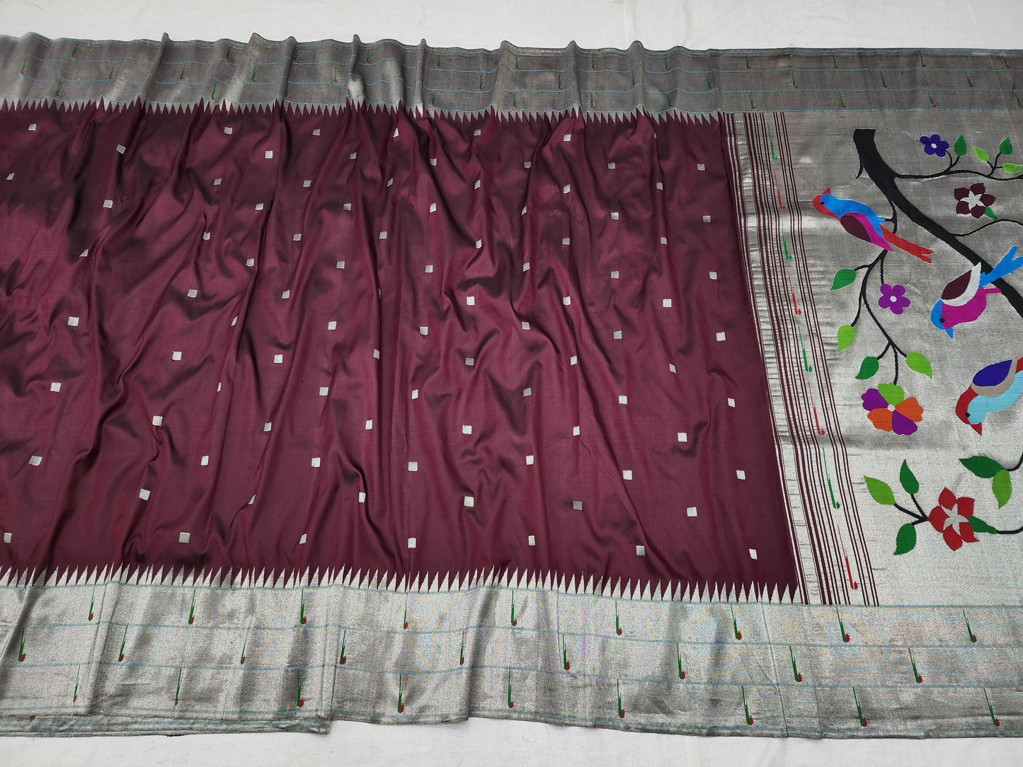 Triple Muniya Brocade Paithani