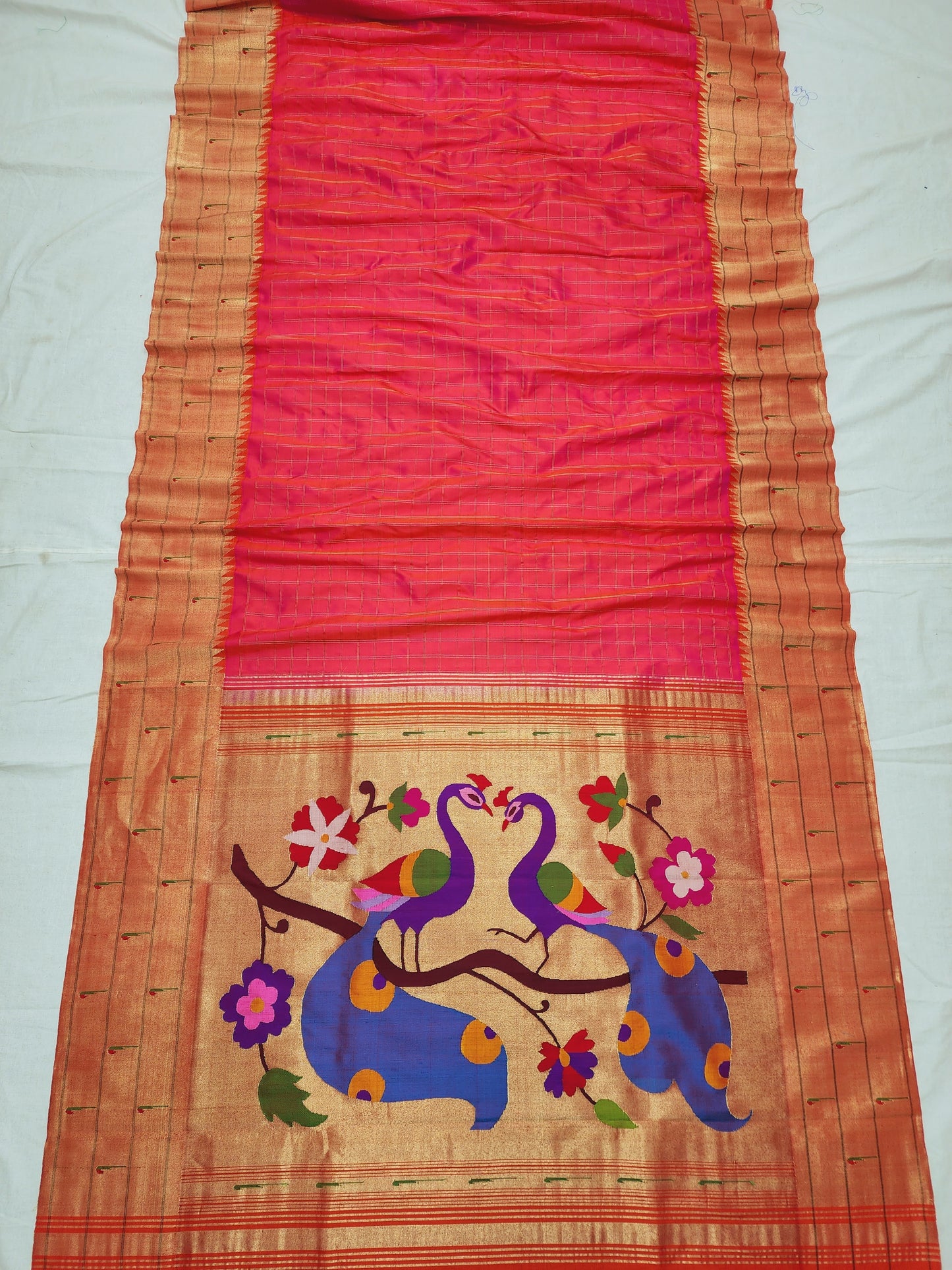 Triple Muniya Brocade Paithani