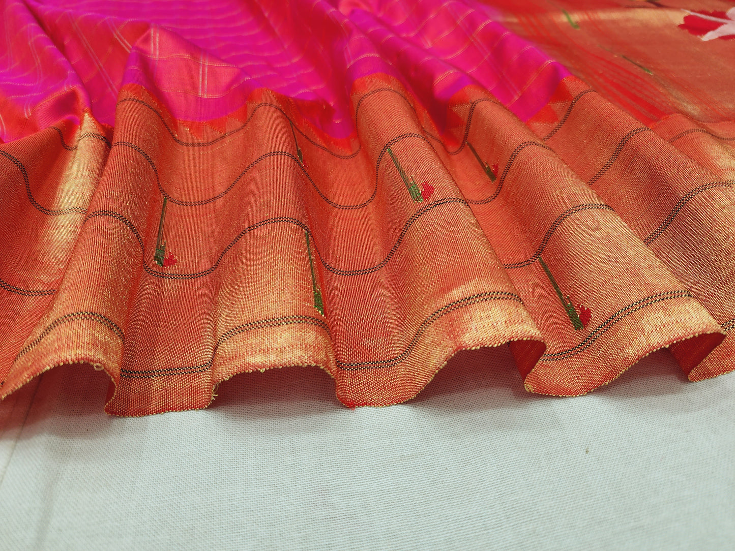 Triple Muniya Brocade Paithani