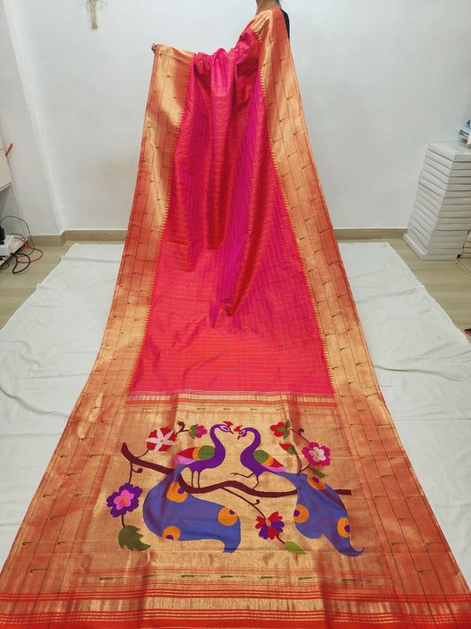 Triple Muniya Brocade Paithani
