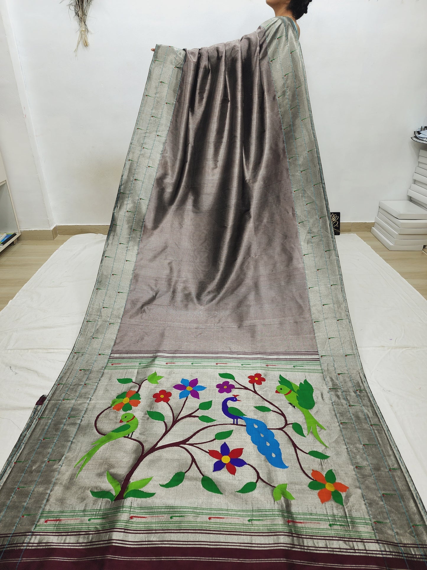 Triple Muniya Brocade Paithani