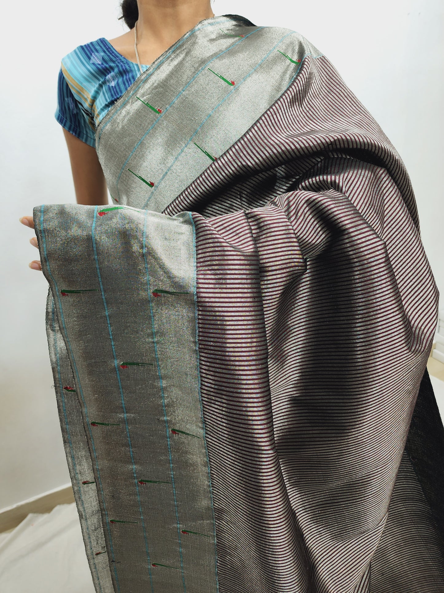Triple Muniya Brocade Paithani
