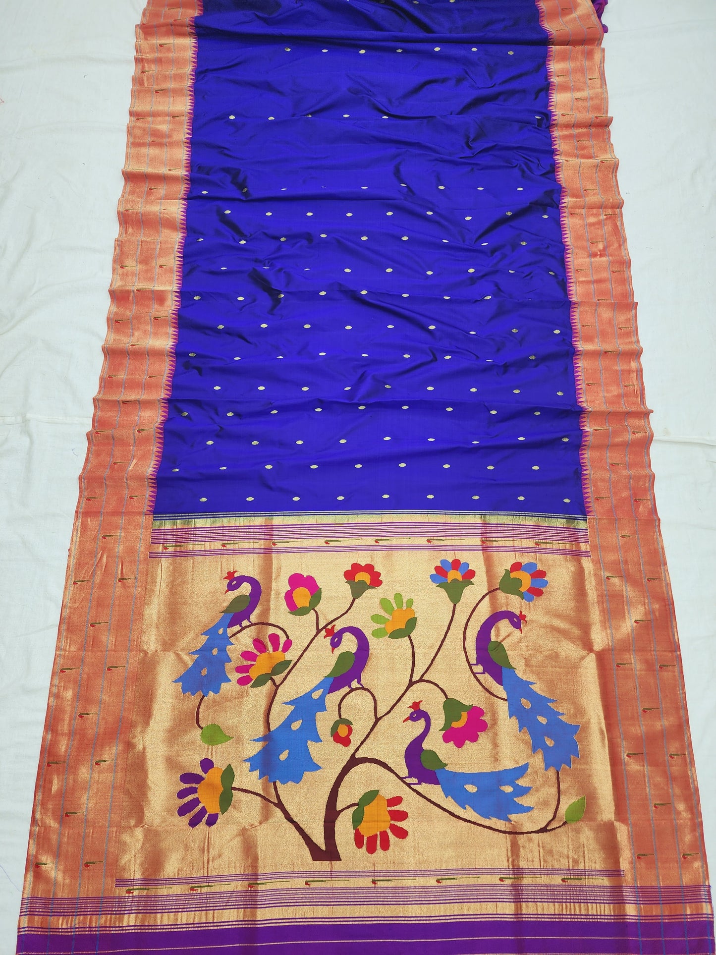 Triple Muniya Brocade Paithani
