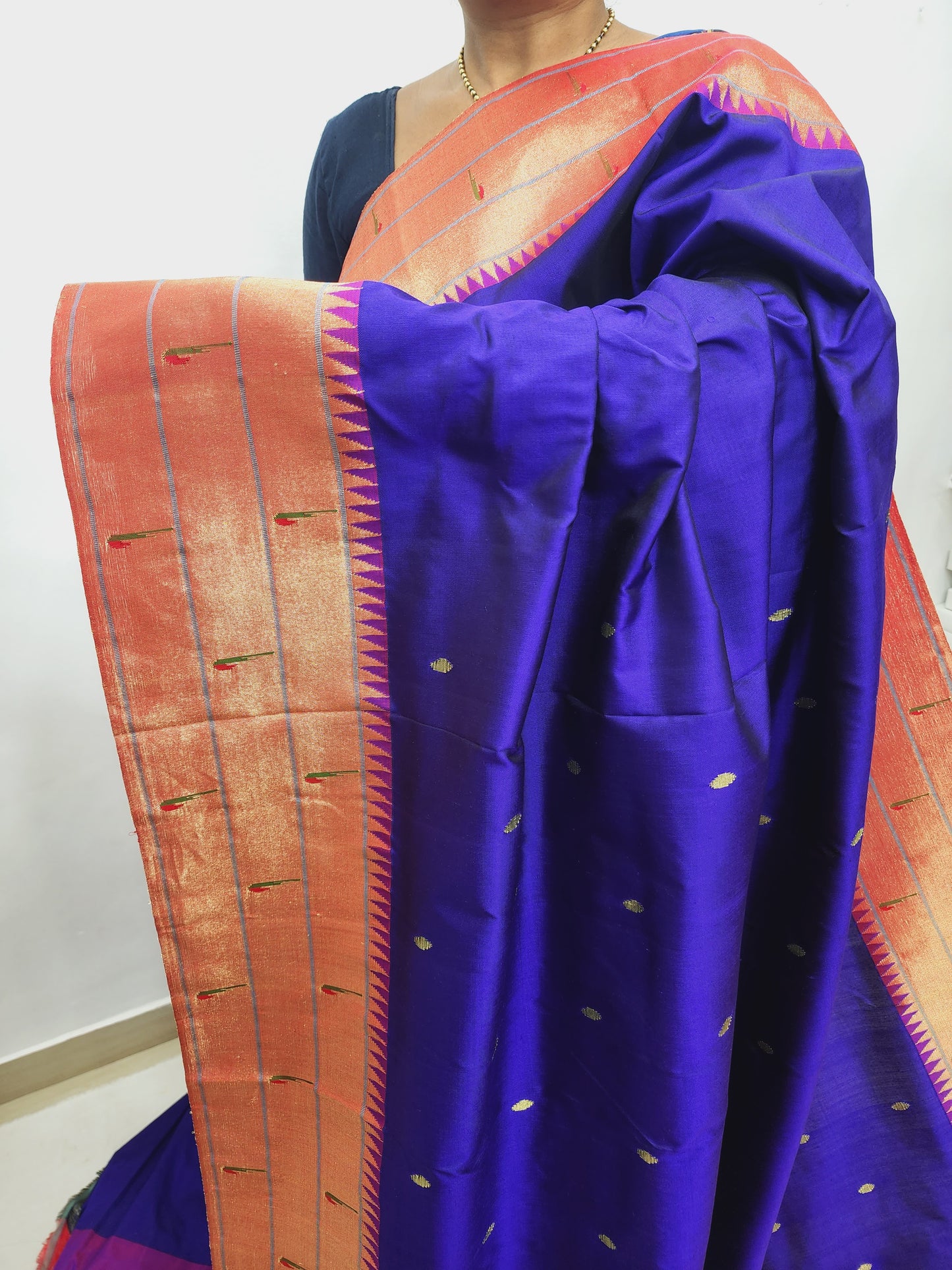 Triple Muniya Brocade Paithani