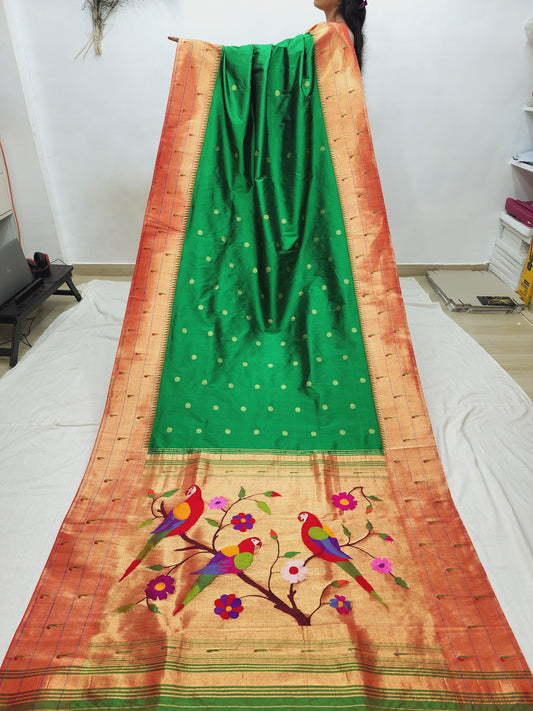 Triple Muniya Brocade Paithani