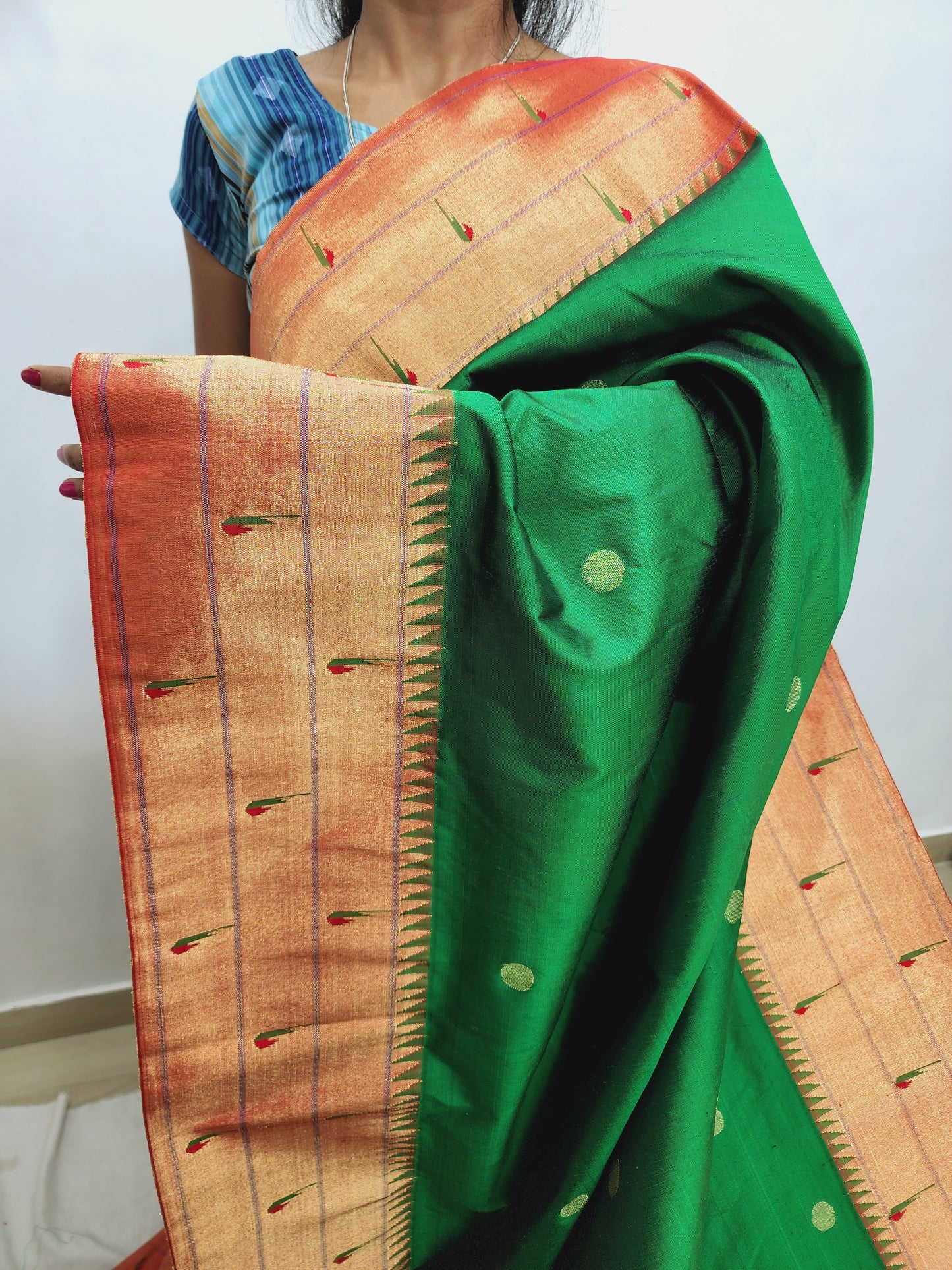 Triple Muniya Brocade Paithani