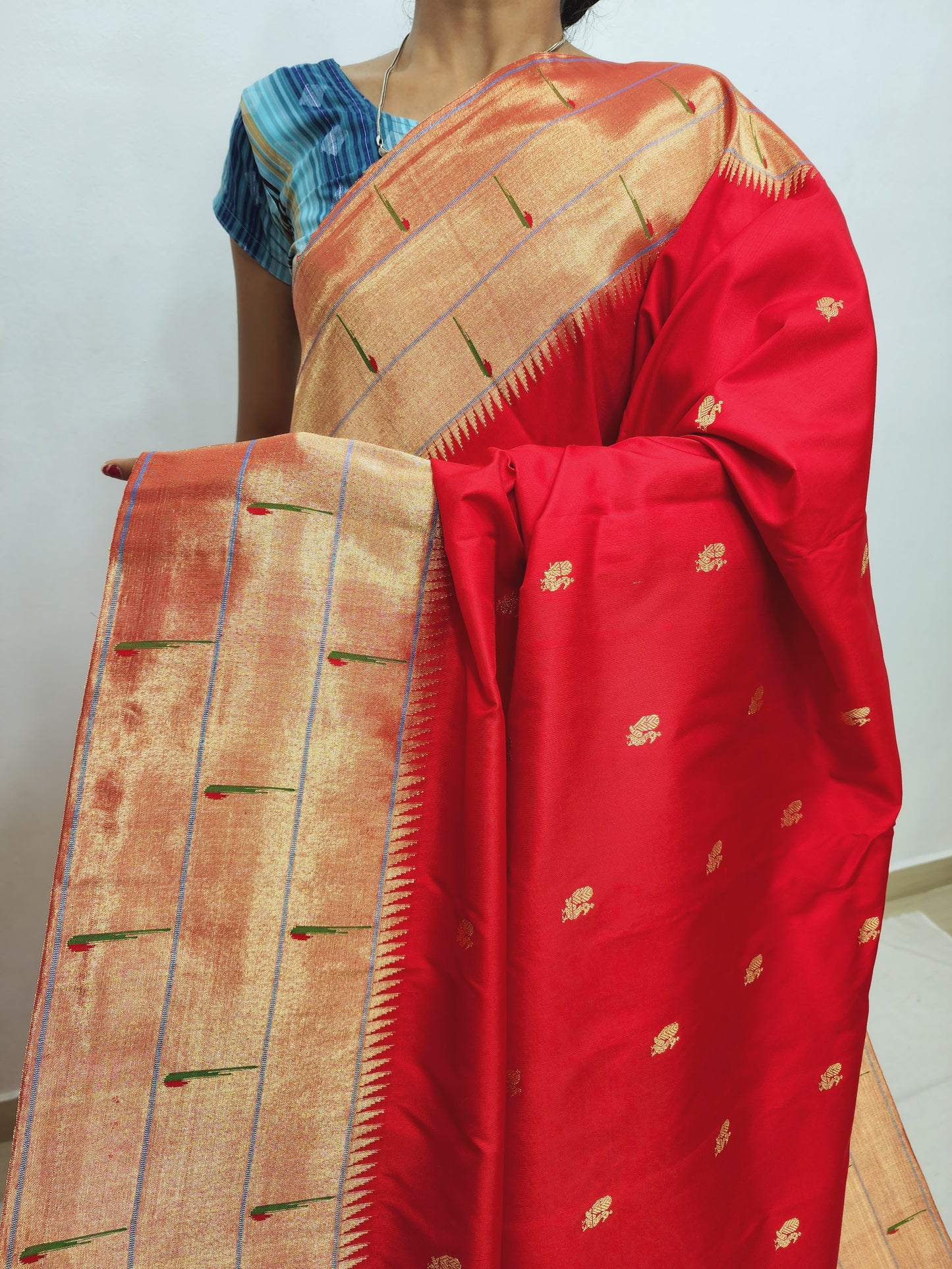 Triple Muniya Brocade Paithani
