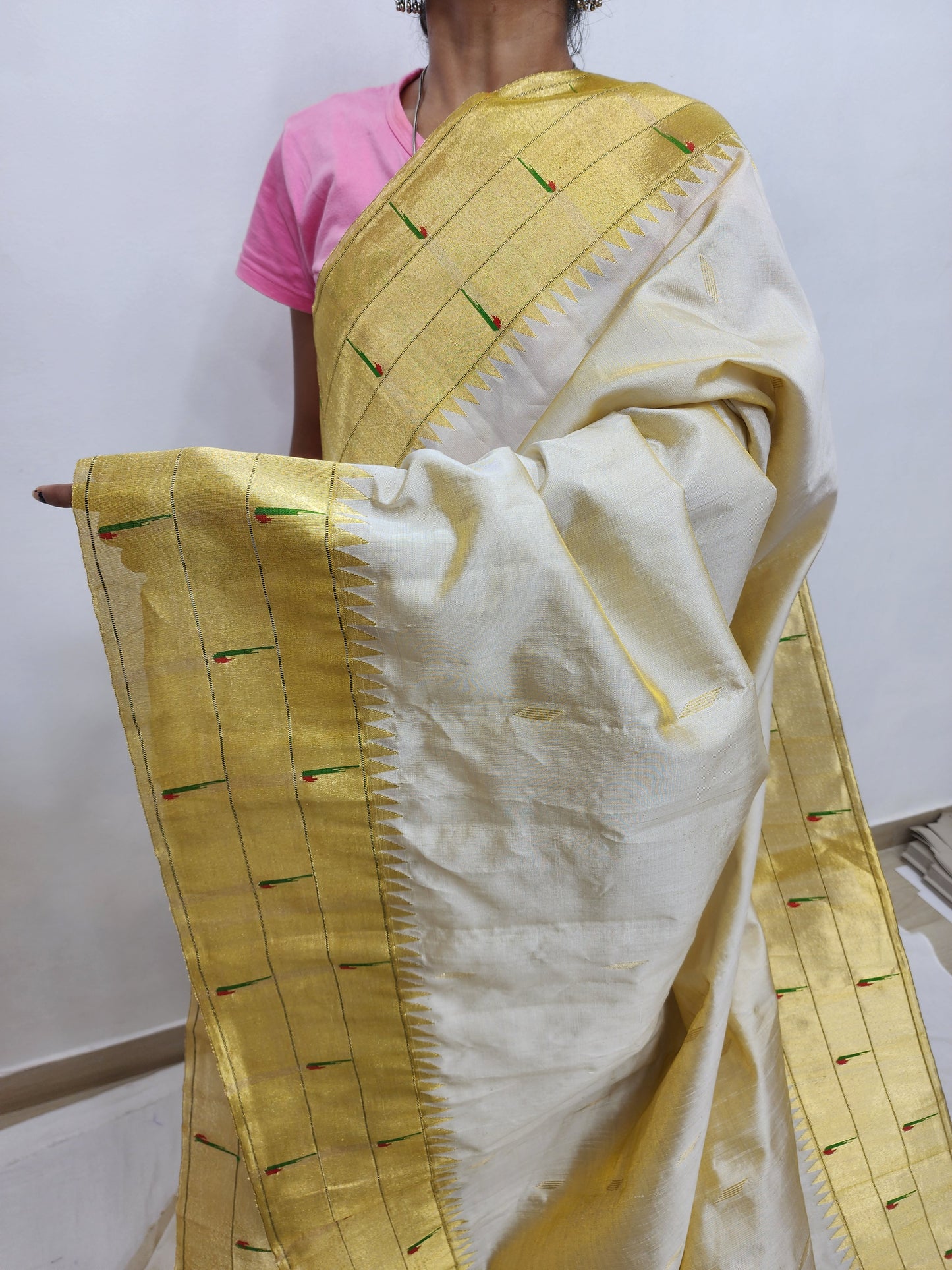 Triple Muniya Brocade Paithani