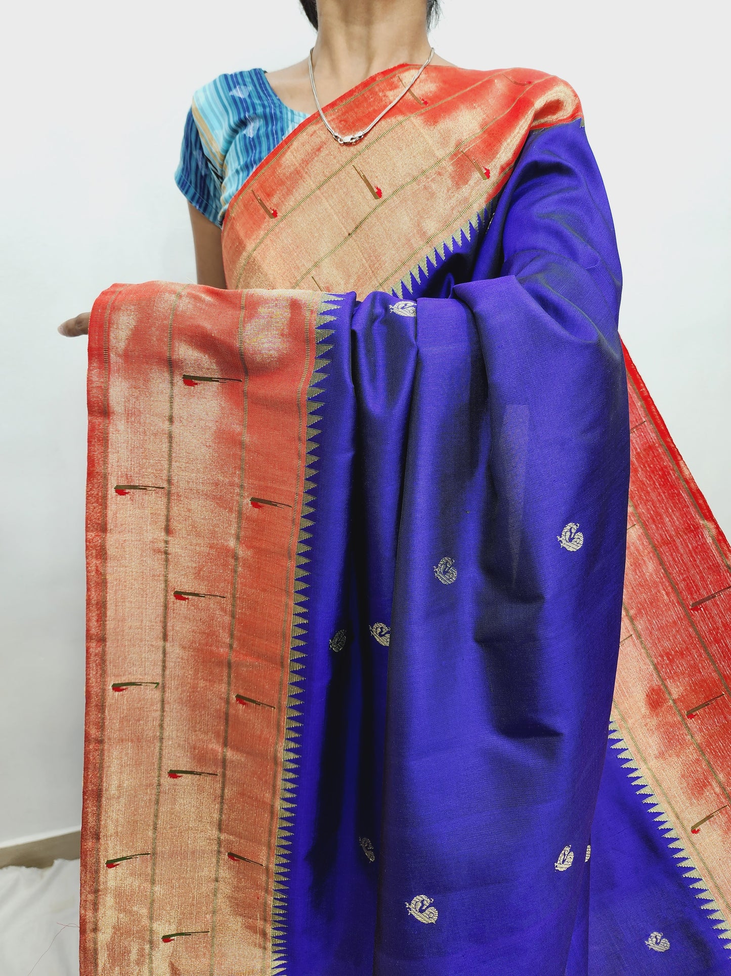 Triple Muniya Brocade Paithani