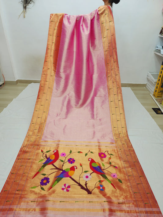 Triple Muniya Brocade Paithani