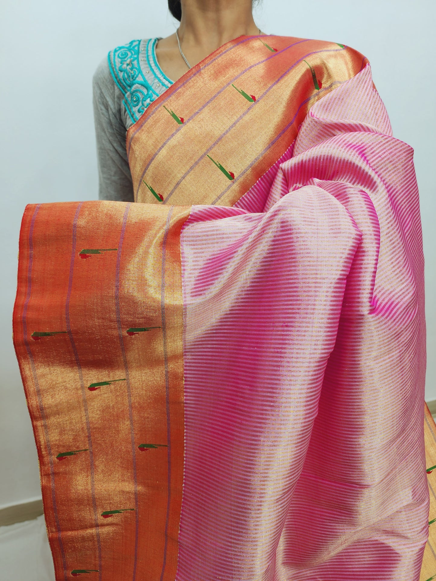 Triple Muniya Brocade Paithani