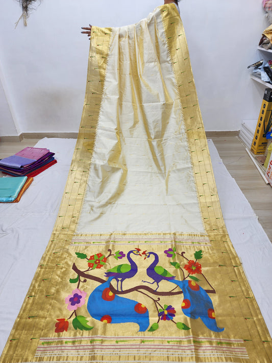 Triple Muniya Brocade Paithani
