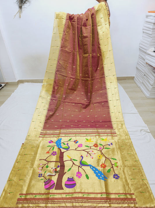 Triple Muniya Brocade Paithani