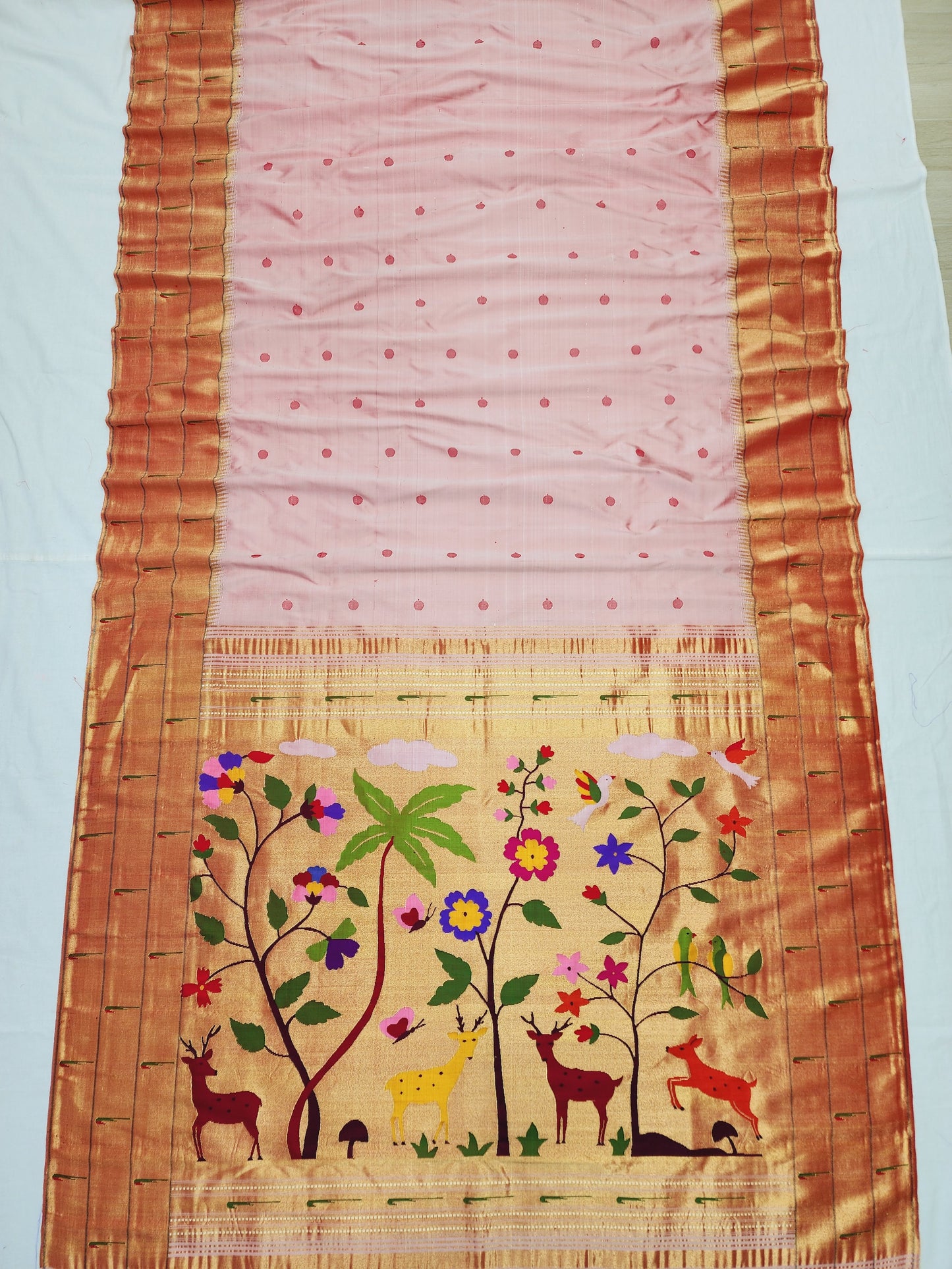 Triple Muniya Brocade Paithani