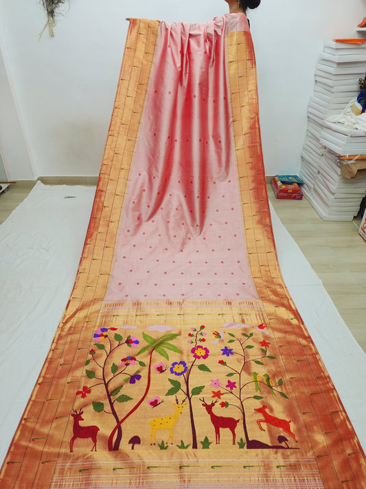 Triple Muniya Brocade Paithani