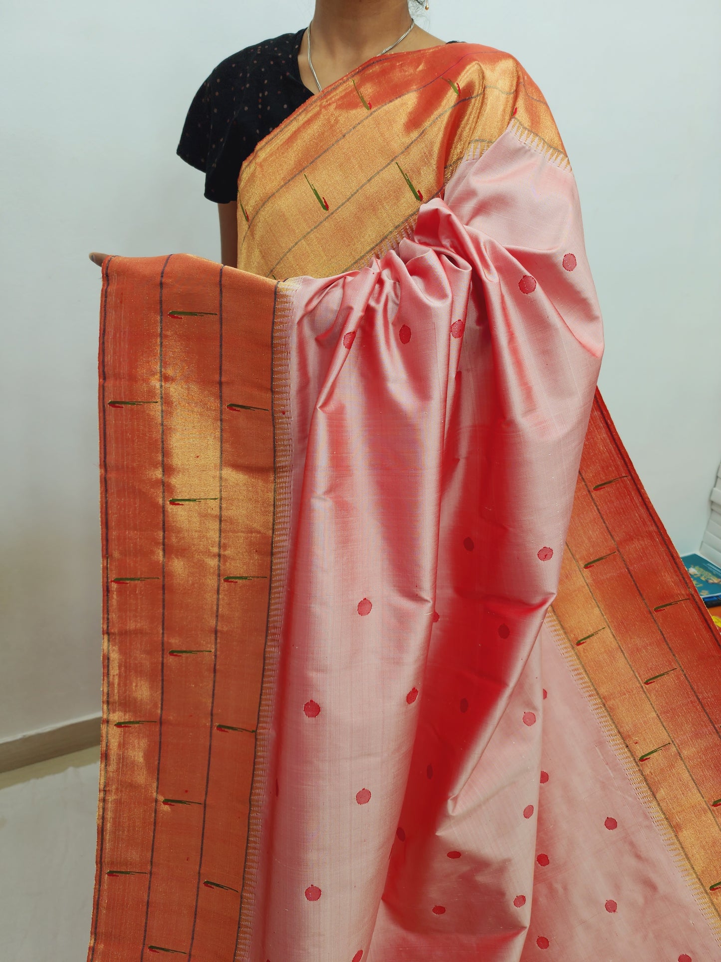 Triple Muniya Brocade Paithani