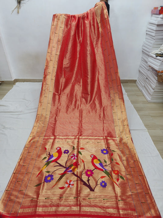 Triple Muniya Brocade Paithani