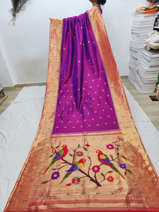 Triple Muniya Brocade Paithani