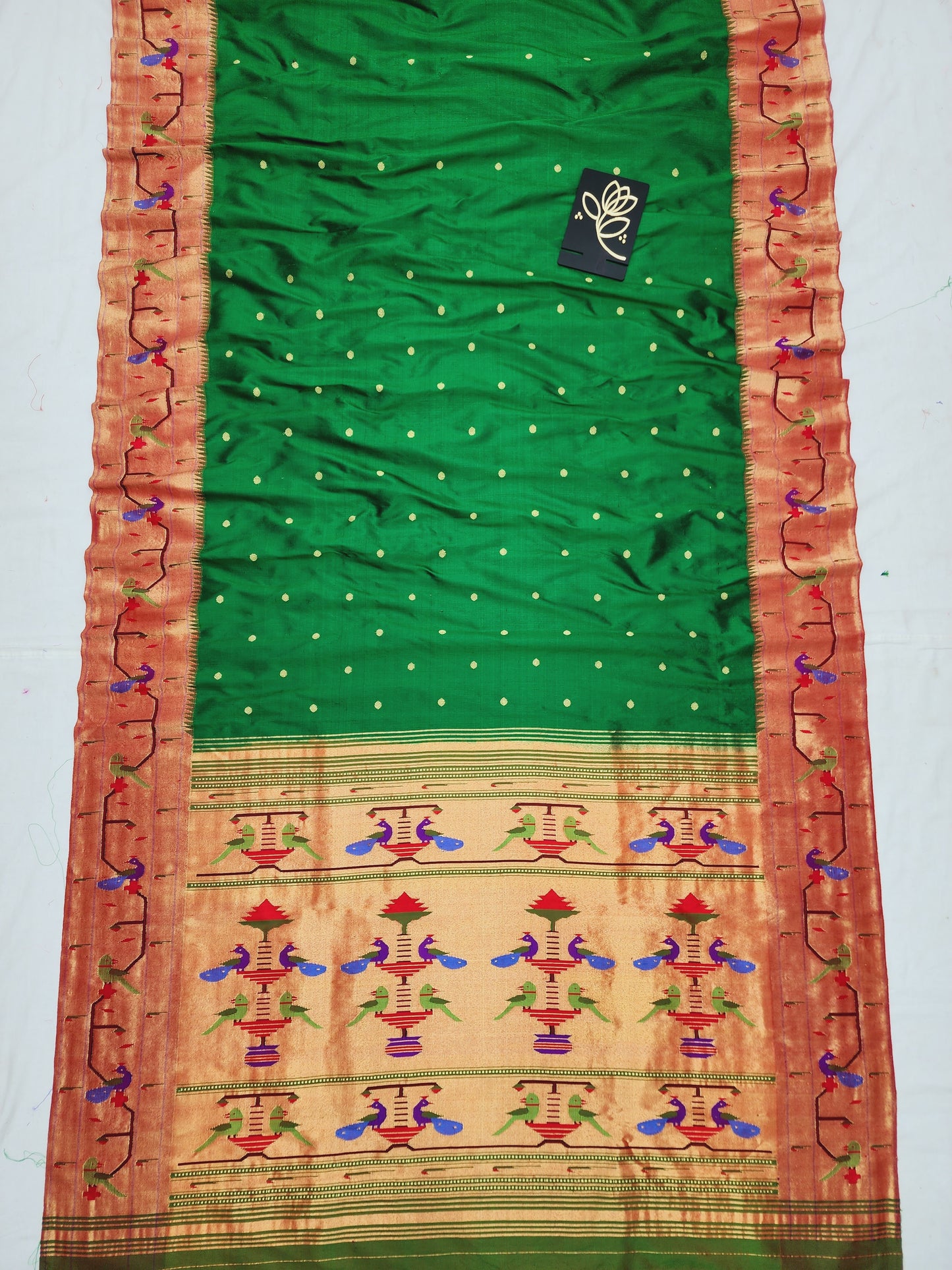 Peacock Parrots Brocade Paithani