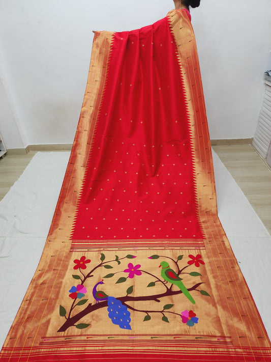 Triple Muniya Brocade Paithani
