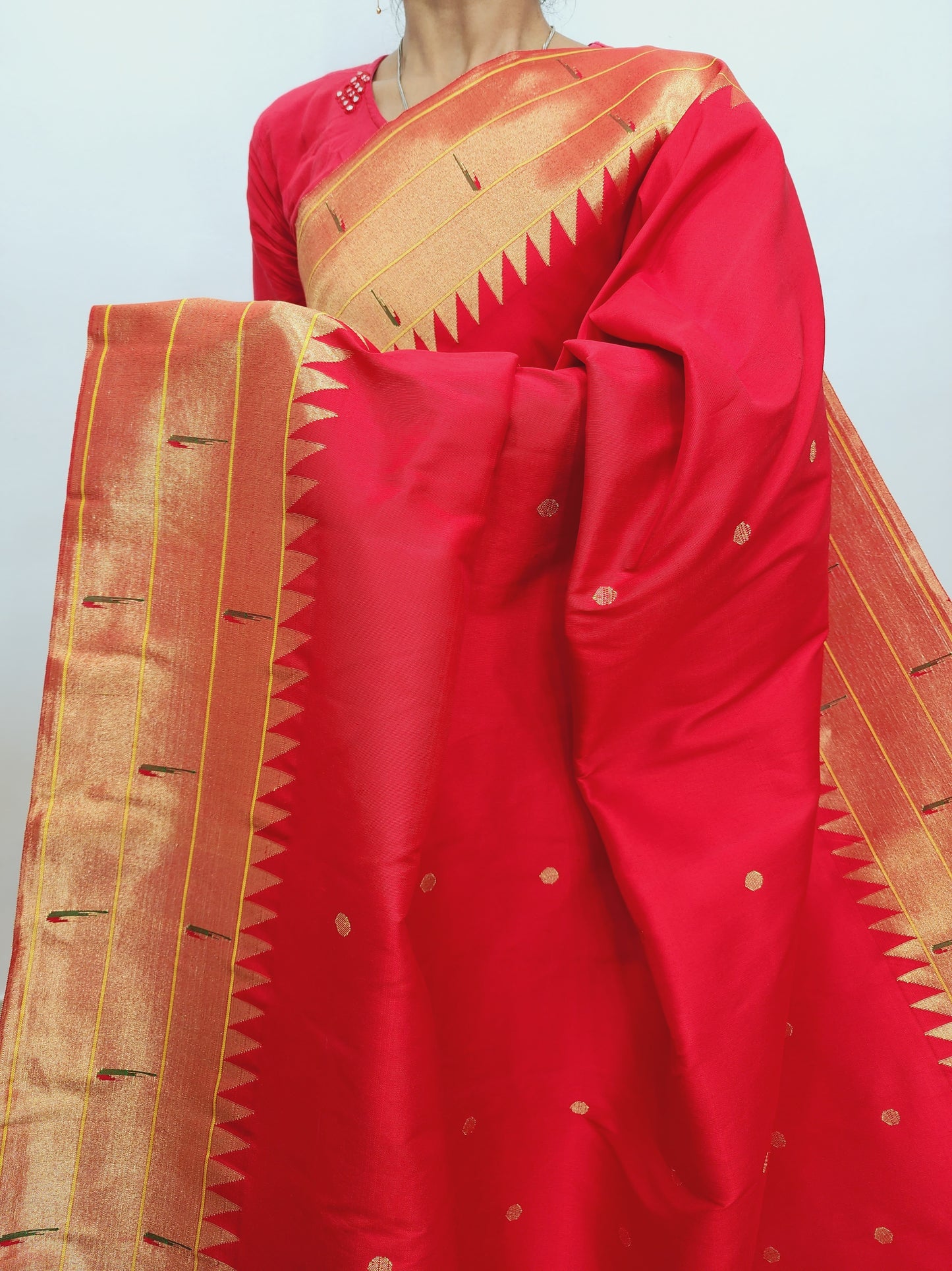Triple Muniya Brocade Paithani