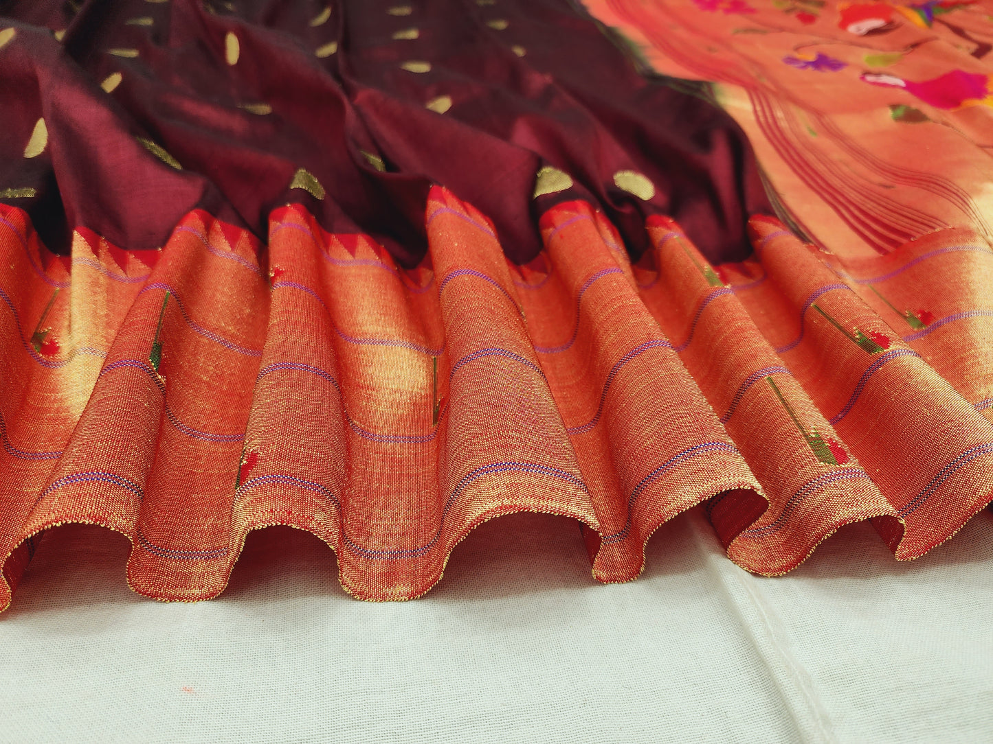 Triple Muniya Brocade Paithani