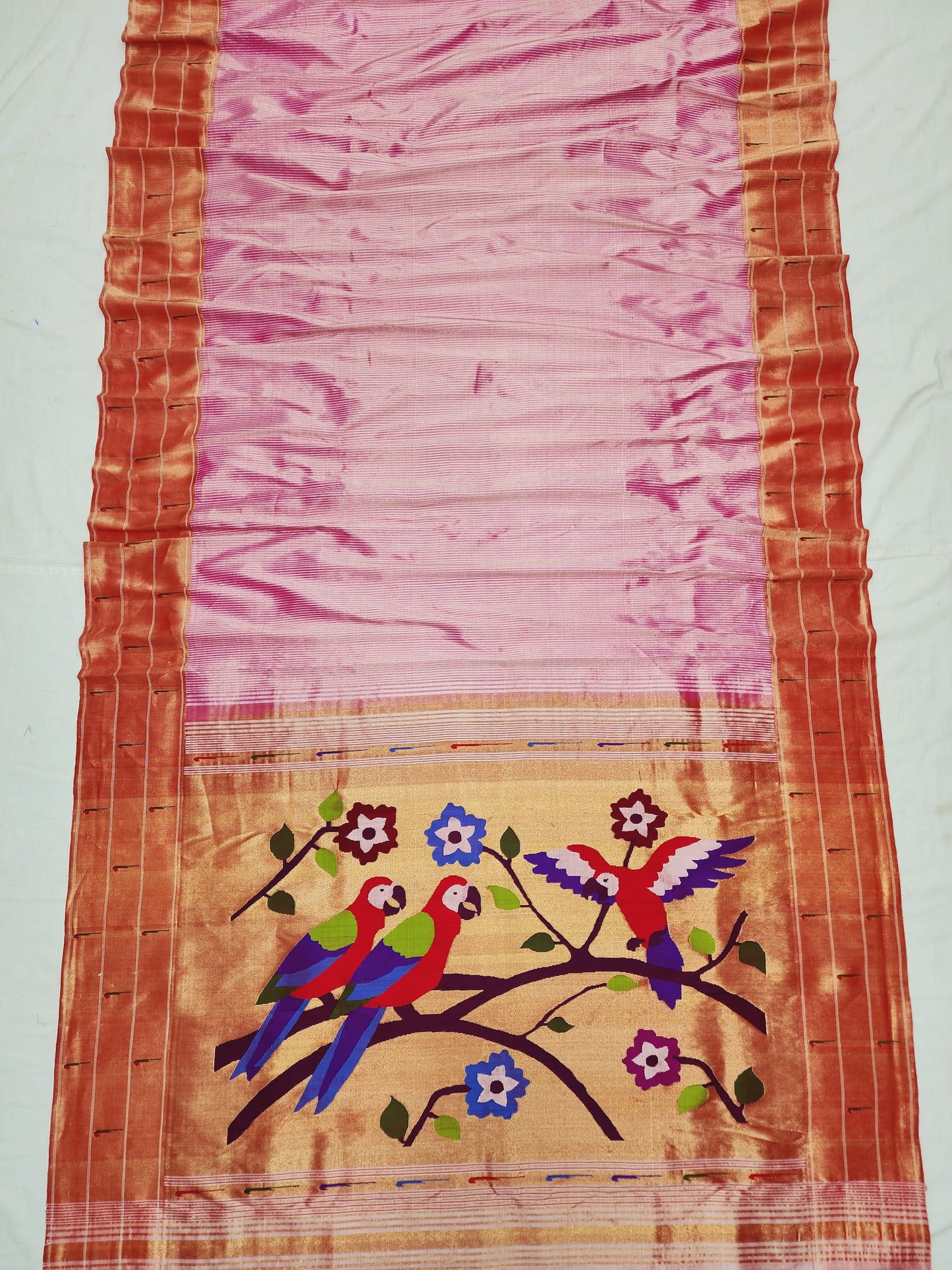 Triple Muniya Brocade Paithani