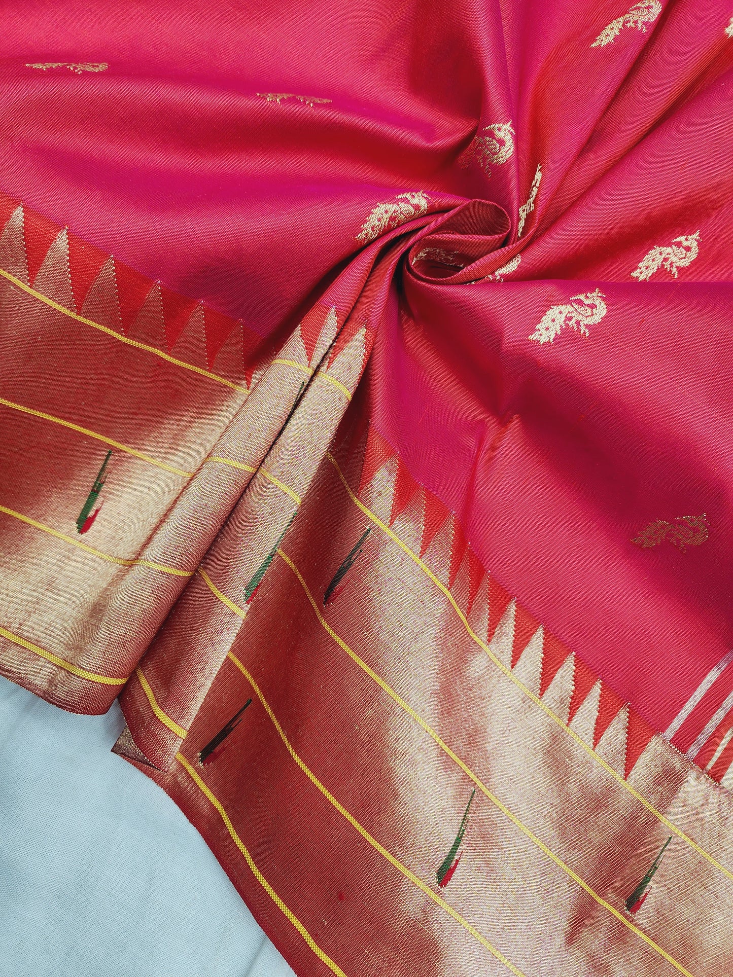 Triple Muniya Brocade Paithani