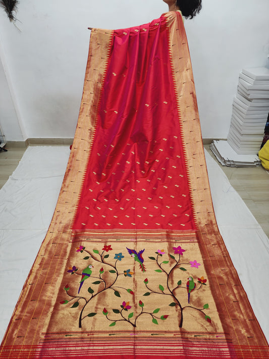 Triple Muniya Brocade Paithani