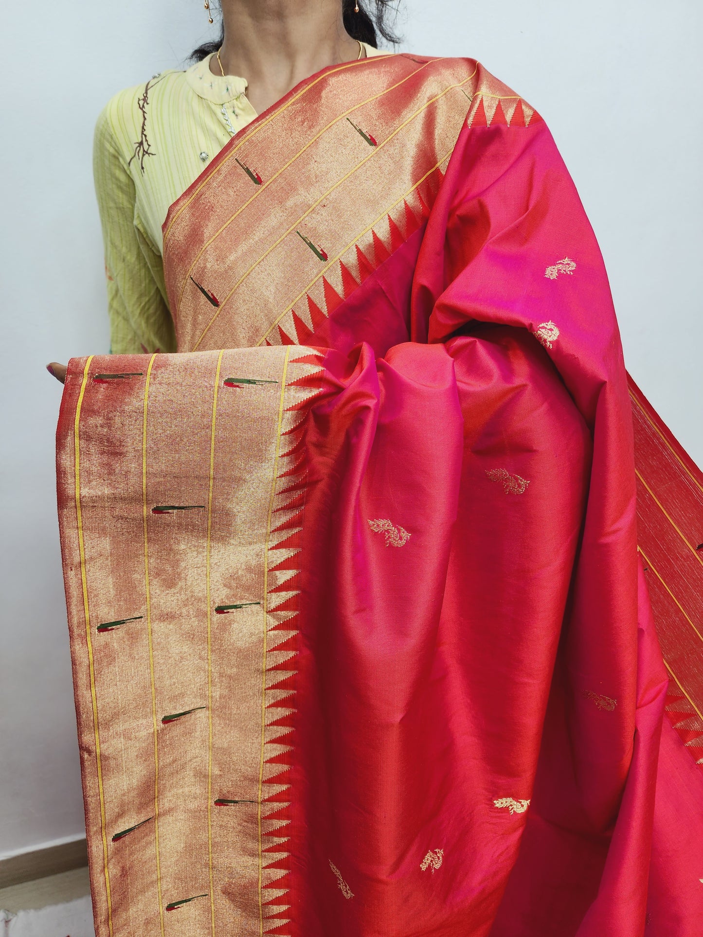 Triple Muniya Brocade Paithani