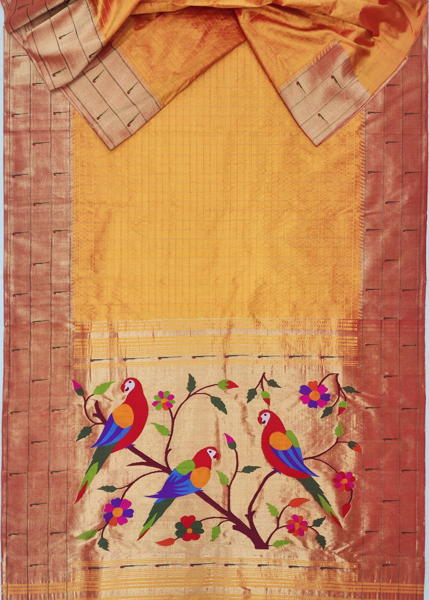 Triple Muniya Brocade Paithani