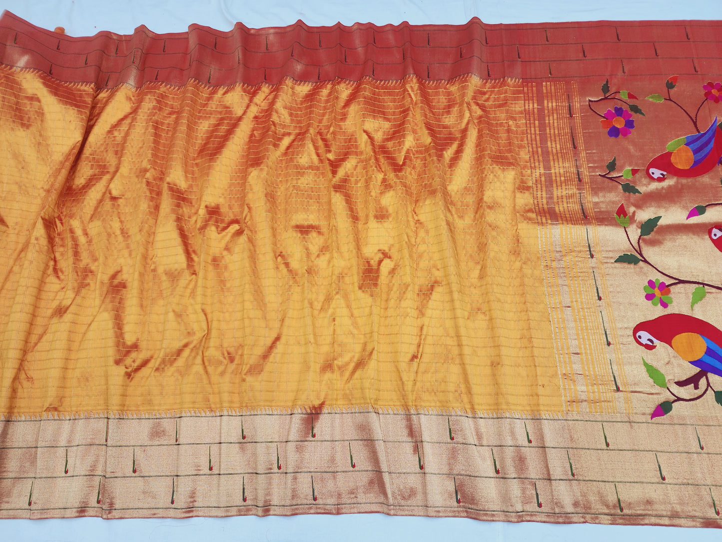 Triple Muniya Brocade Paithani