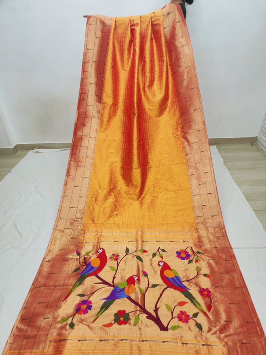 Triple Muniya Brocade Paithani