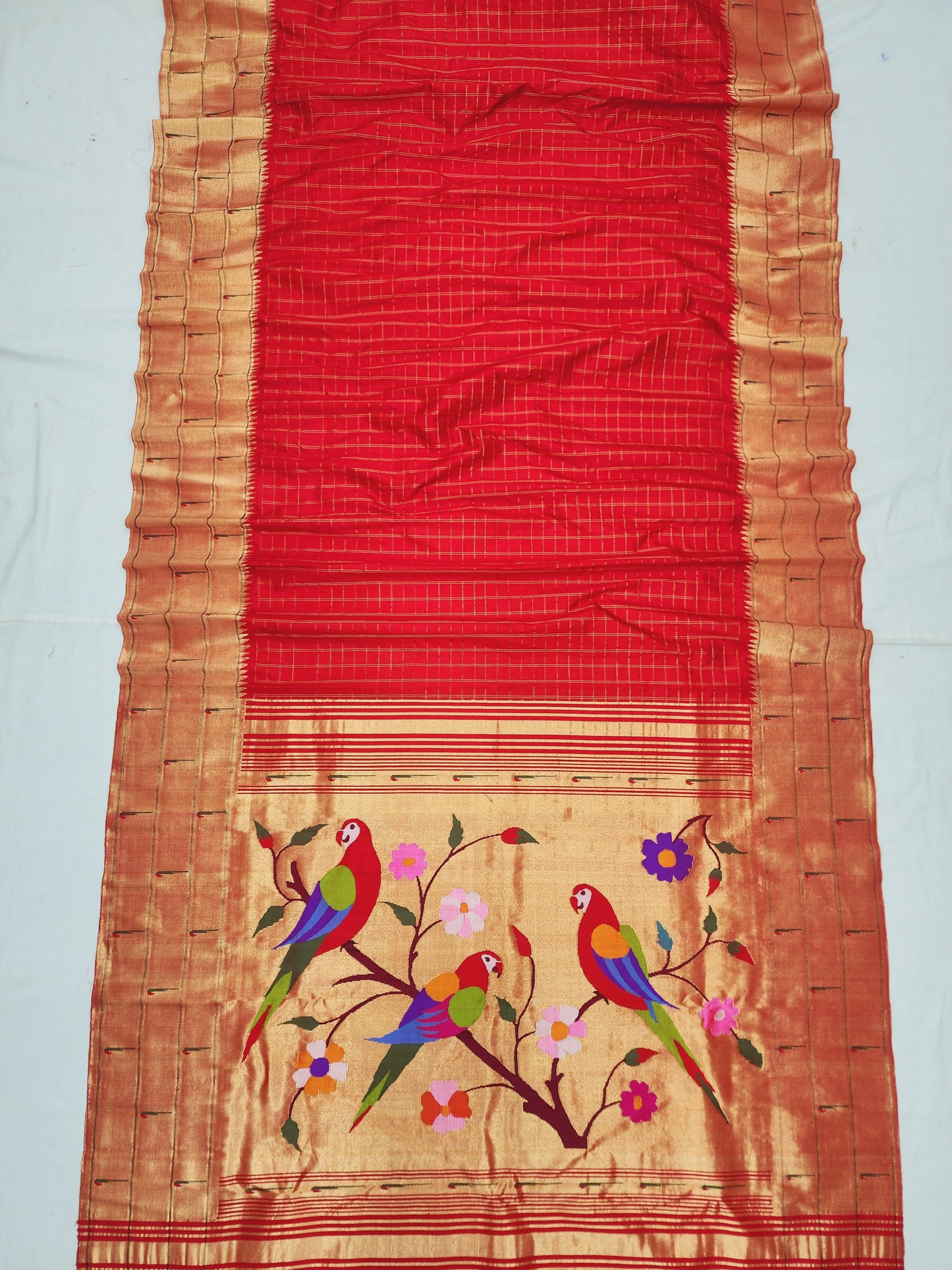 Triple Muniya Brocade Paithani