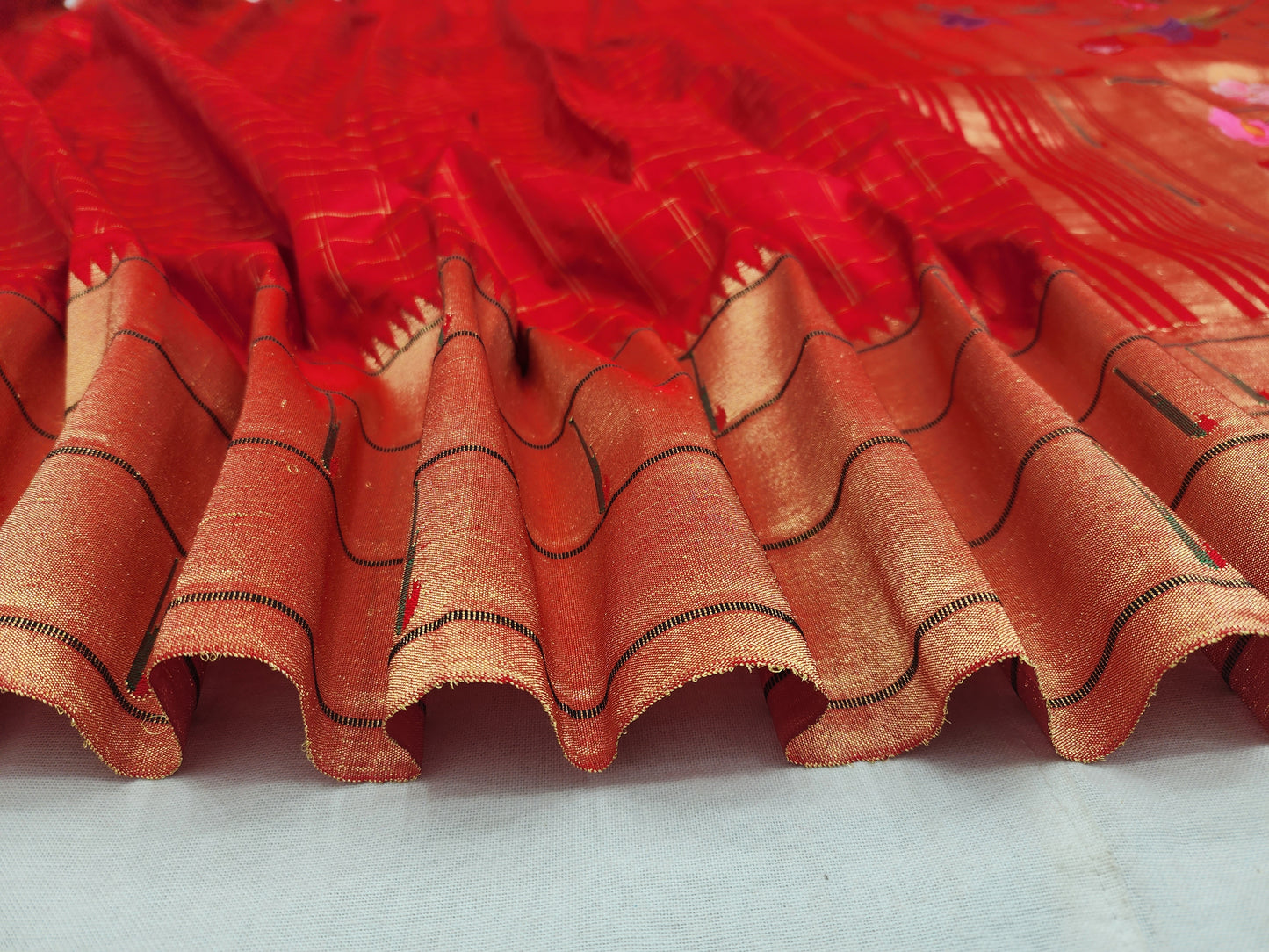 Triple Muniya Brocade Paithani