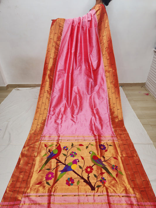 Triple Muniya Brocade Paithani