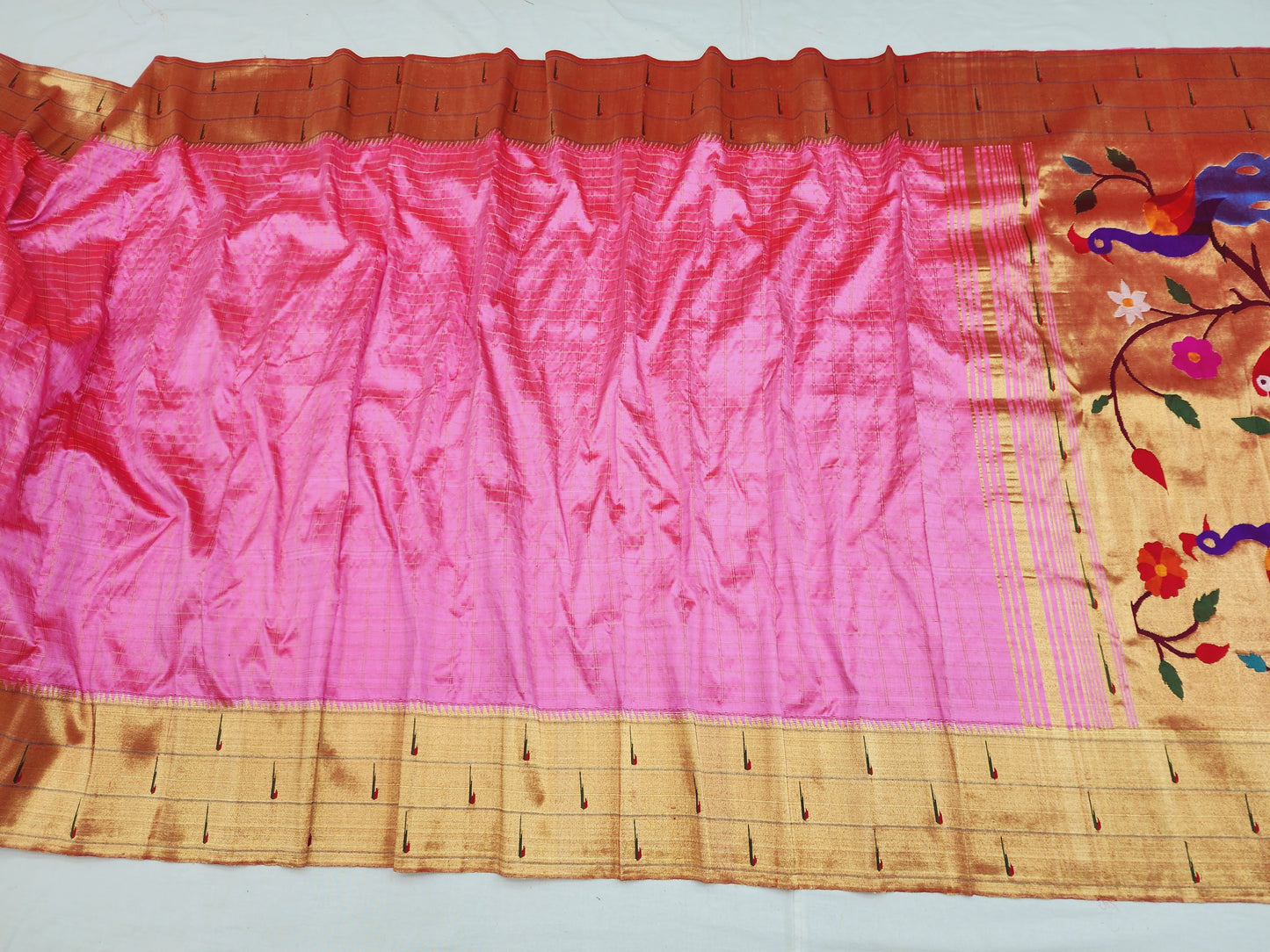 Triple Muniya Brocade Paithani