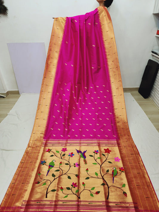 Triple Muniya Brocade Paithani