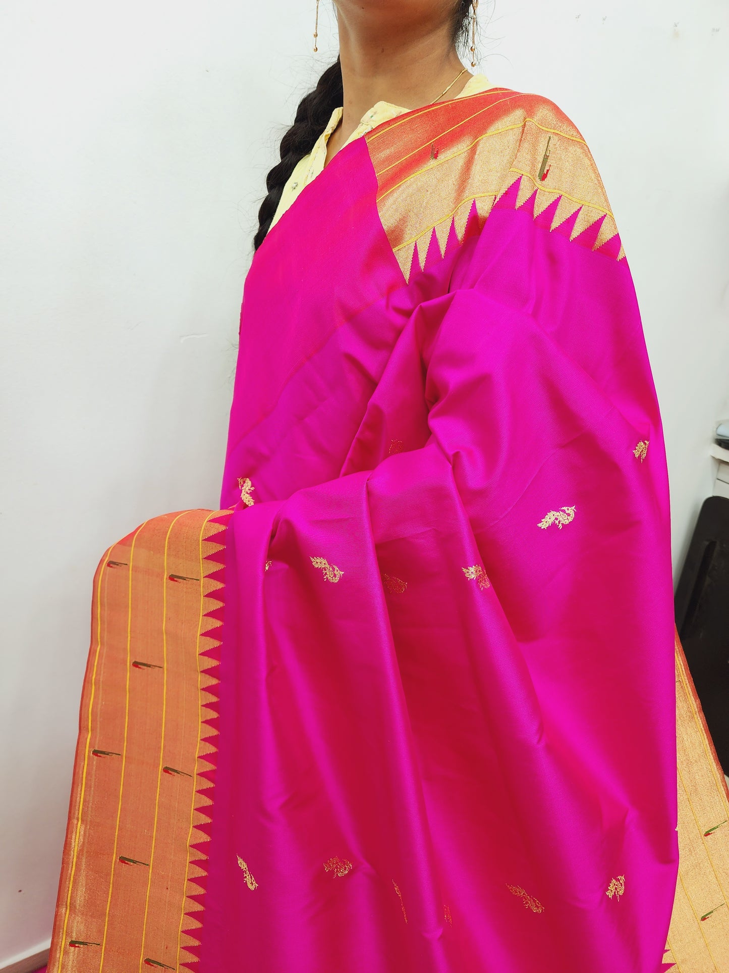 Triple Muniya Brocade Paithani