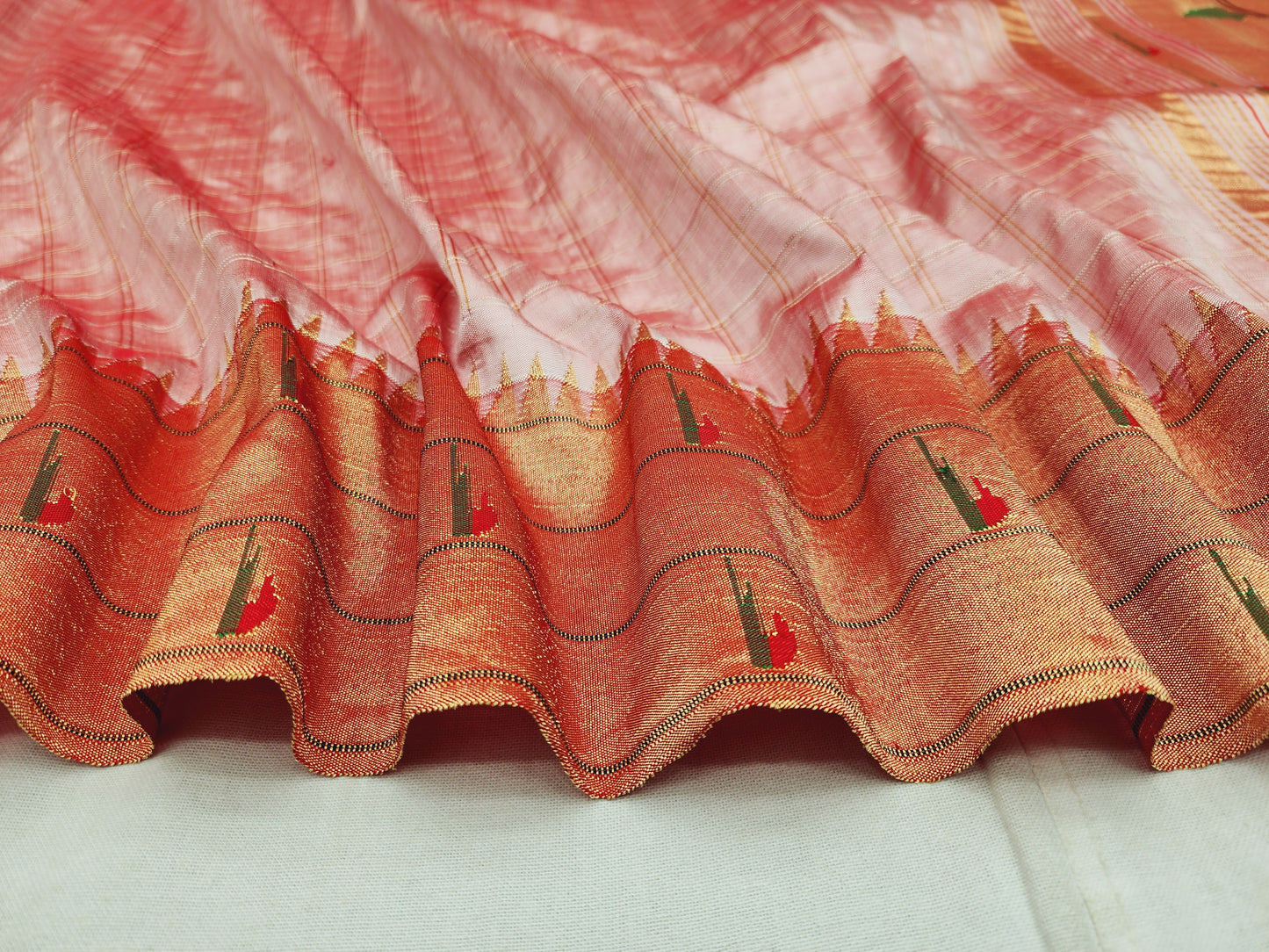 Triple Muniya Brocade Paithani